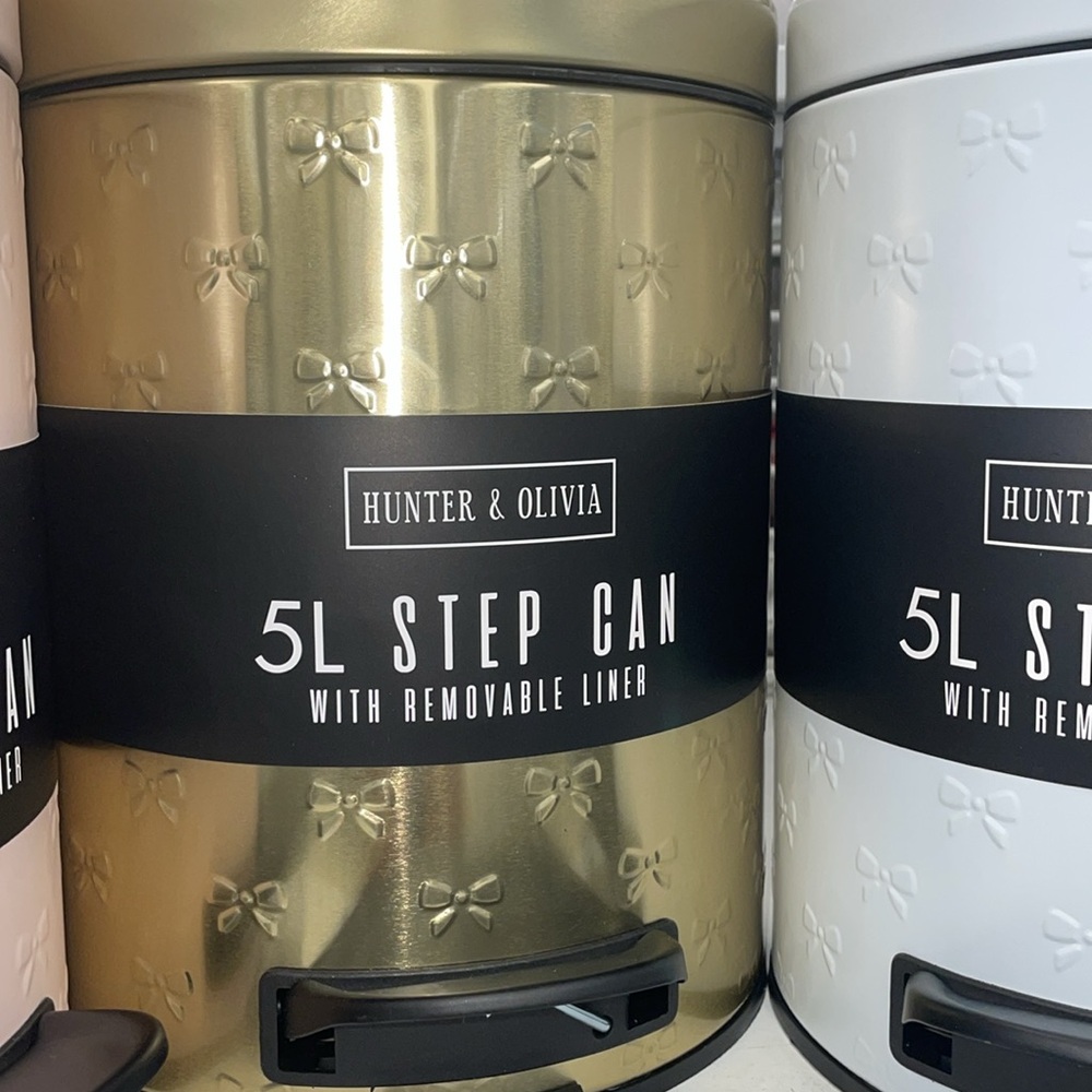 (Gold) Bow designed 5L Step mini garbage can